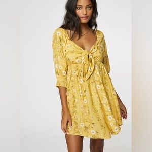 Oneill mindy yellow floral summer dress